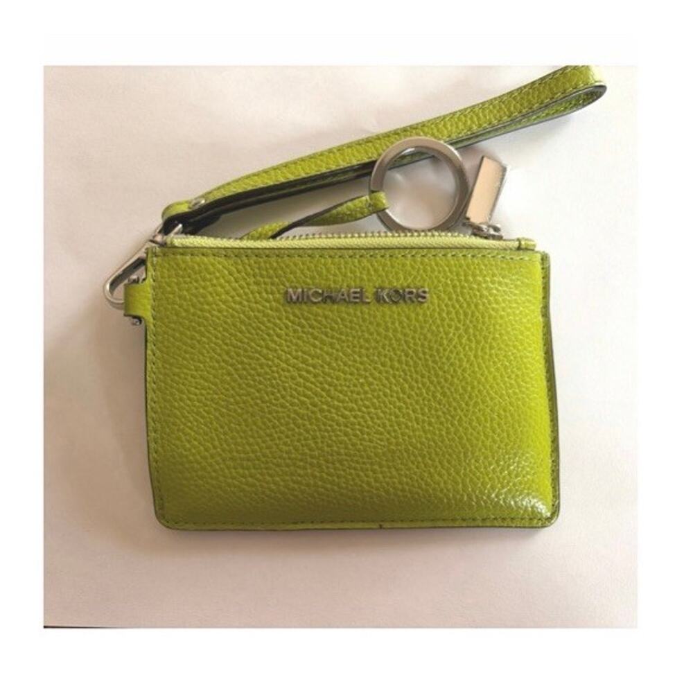 Michael Kors Jet Set Travel Coin Pouch / Card Holder – Lime Green – Gently Used